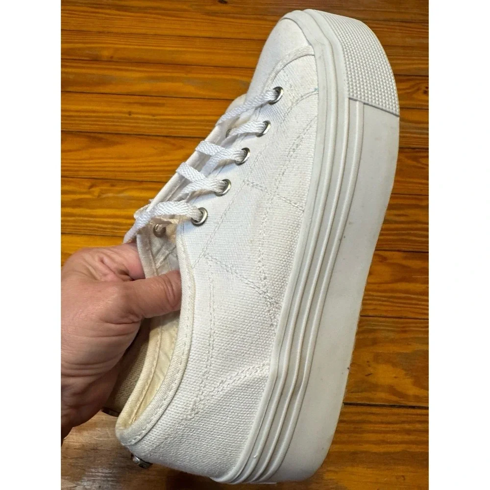 Steve Madden Mayra White Tie Platform Sneakers Size 7